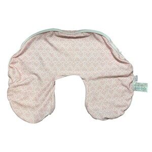 Boppy Nursing Pillow COVER Removable Hearts Stripes Pink White